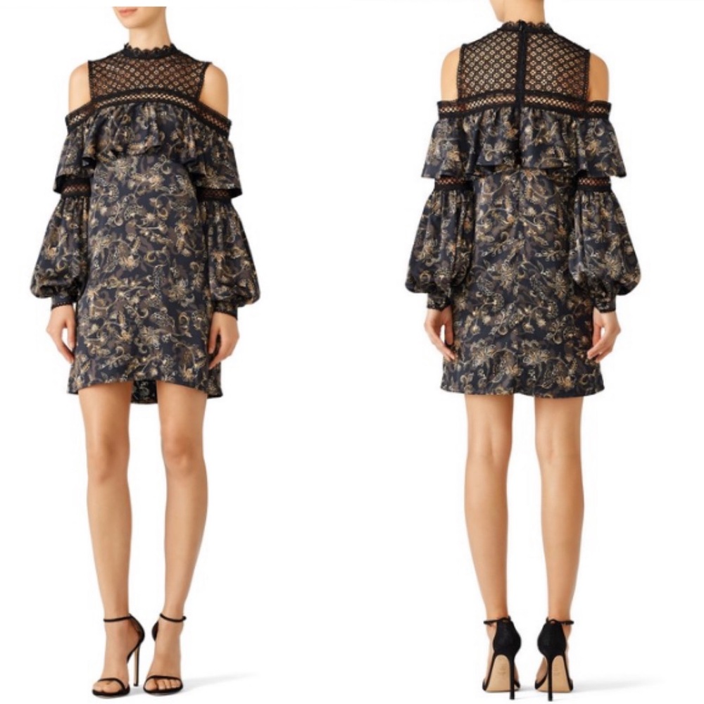 NWT Amur black and gold minnie night out dress